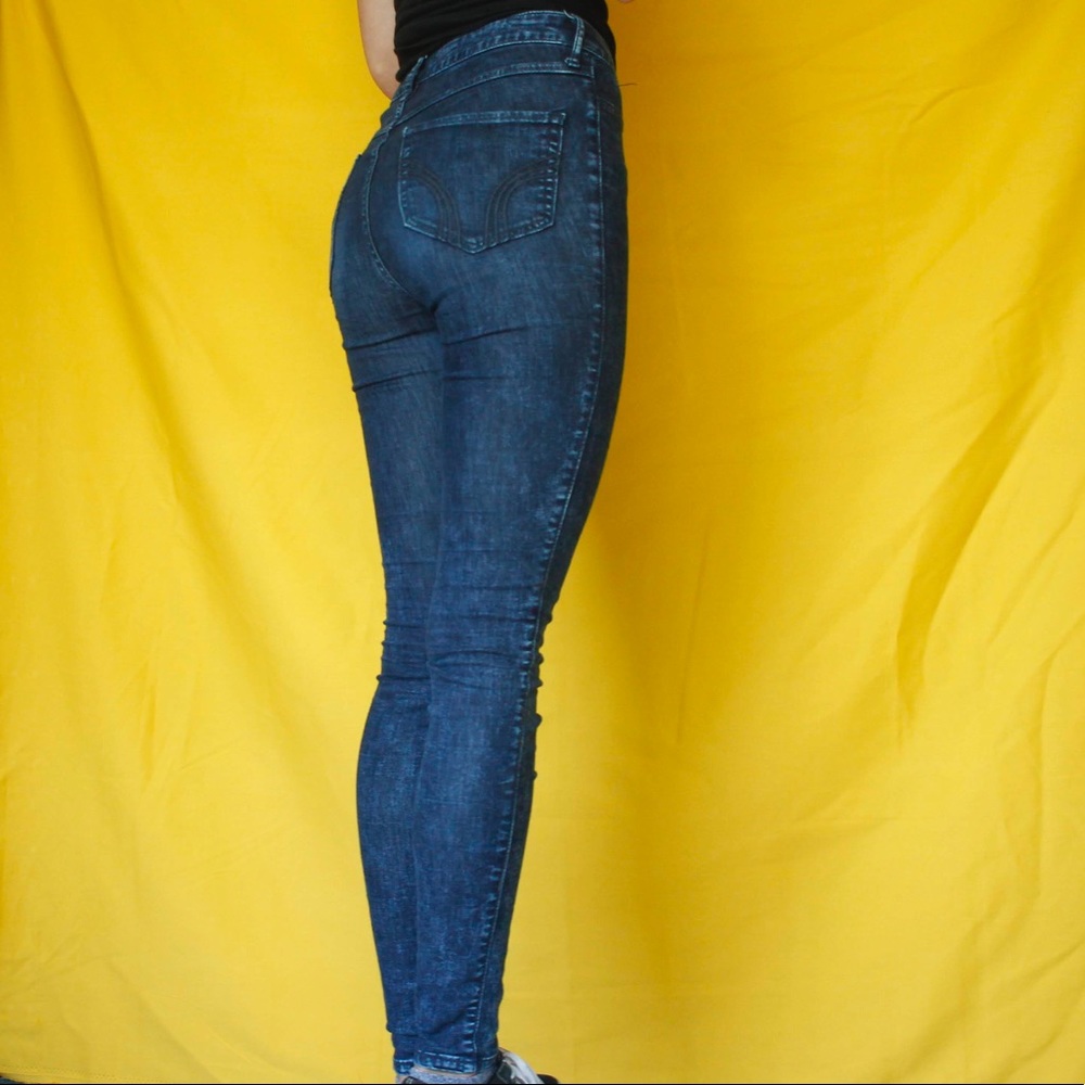 HOLLISTER High Waisted Skinny Jeans Dark Wash